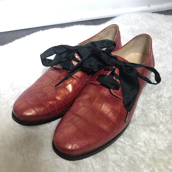 Cole Haan Red Metallic Breslyn Oxfords - Picture 7 of 8